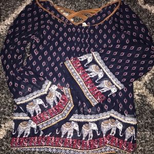 Elephant Patterned Blouse